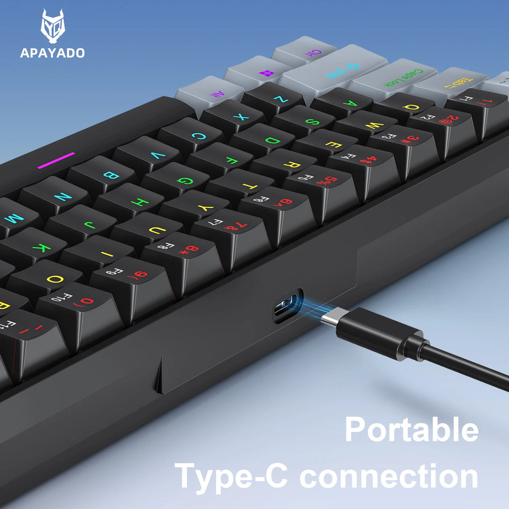 Keyboard,Black/White Red/Blue Mechanical Switch 60%