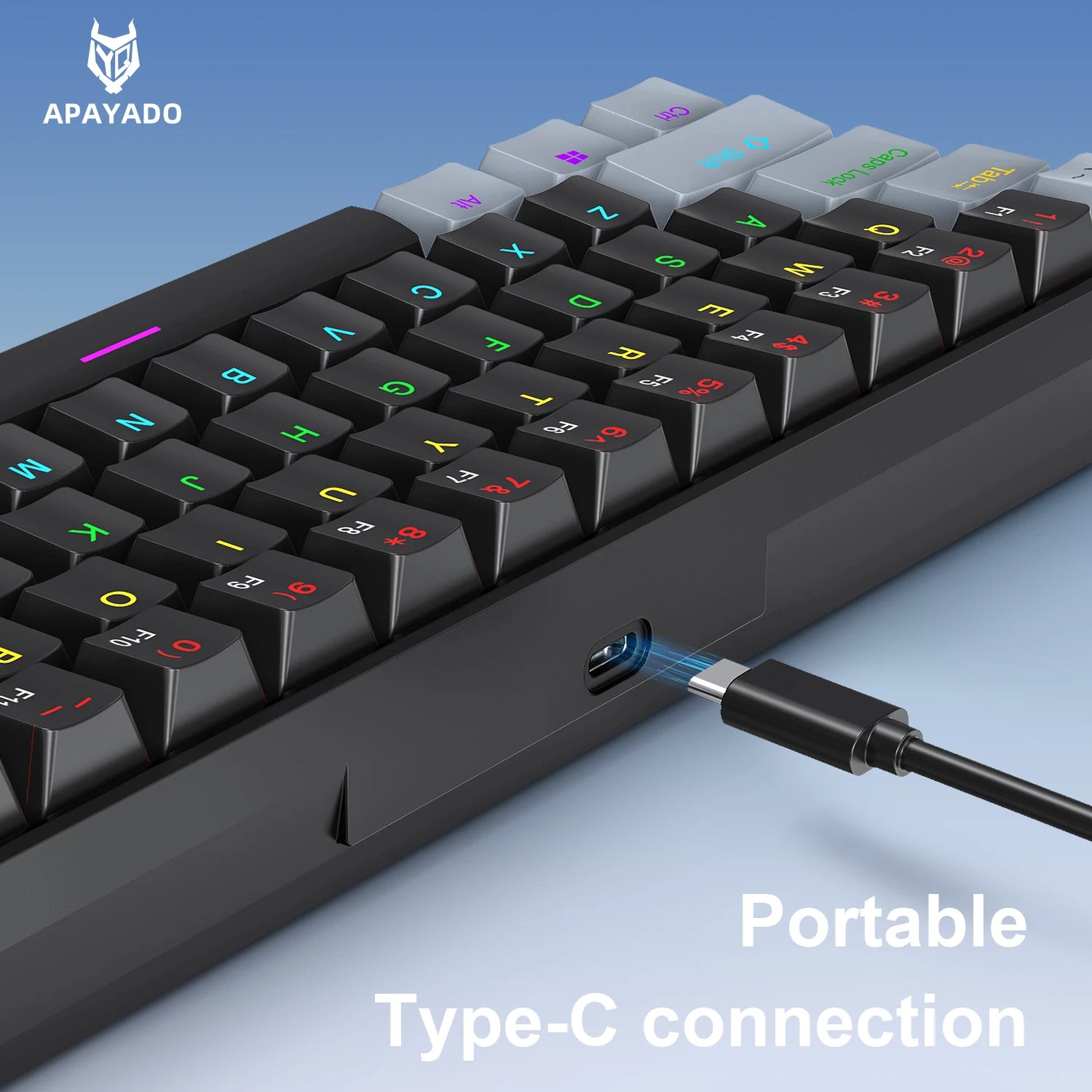 Keyboard,Black/White Red/Blue Mechanical Switch 60%