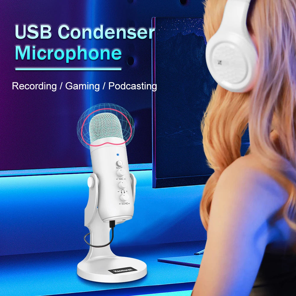 Professional White Microphone