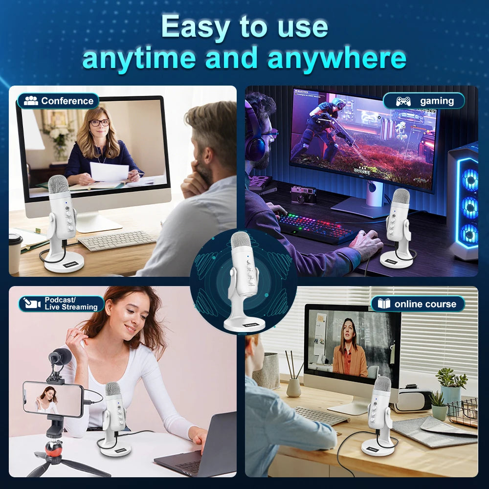 Professional White Microphone