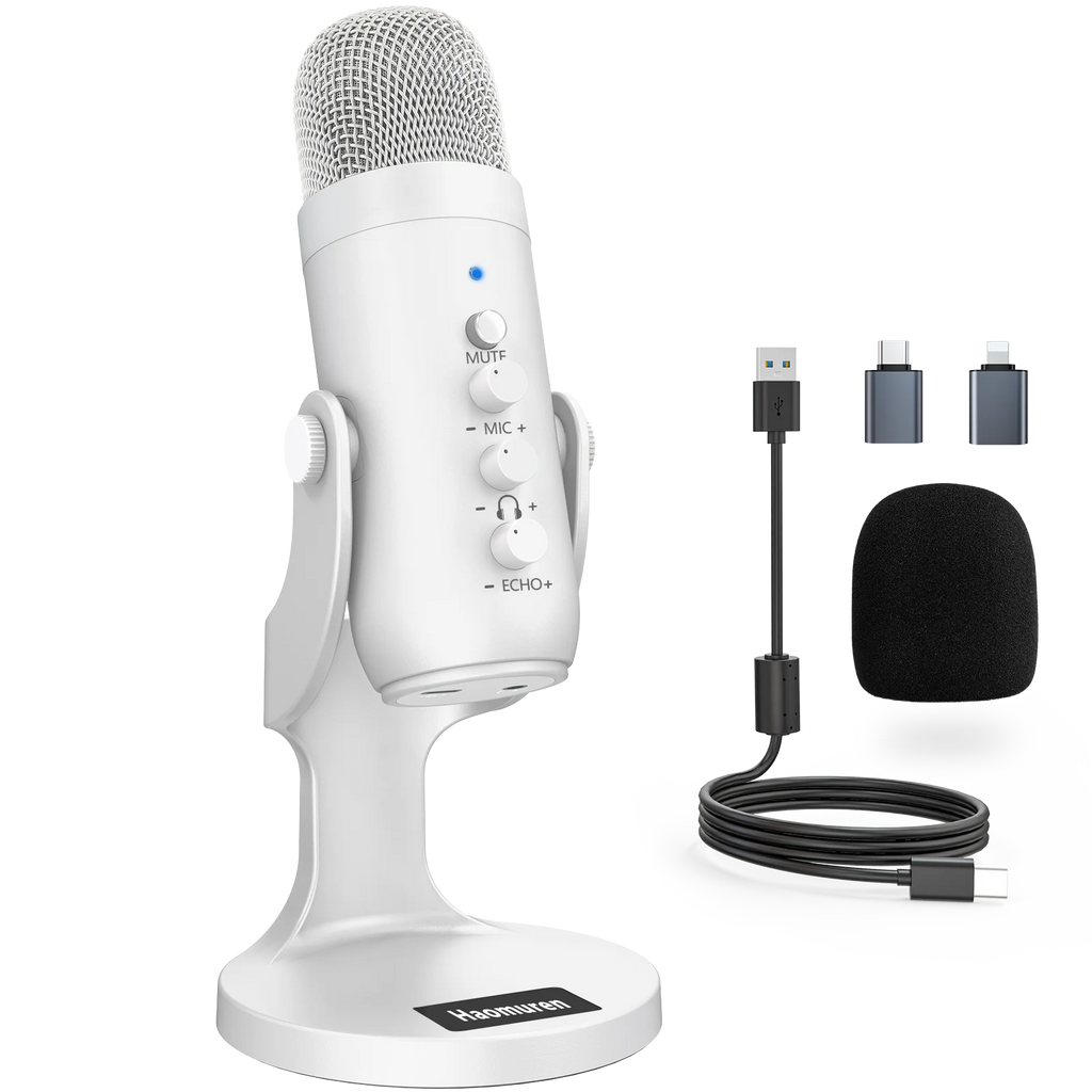 Professional White Microphone
