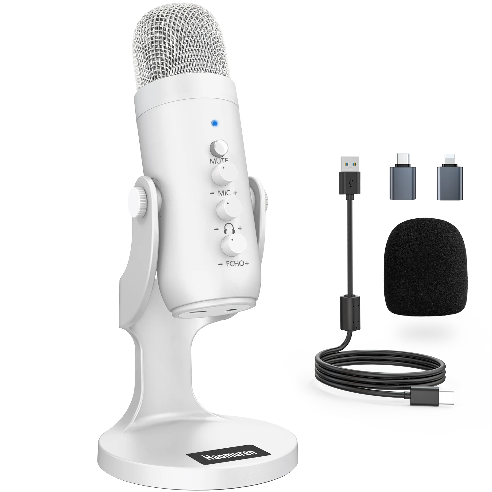 Professional White Microphone
